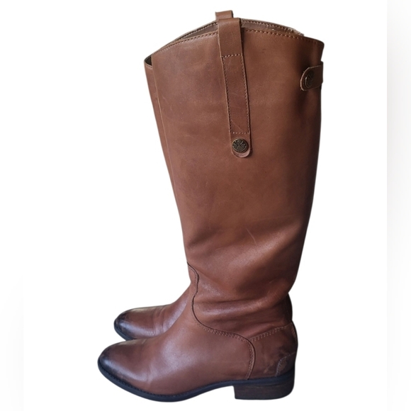 Sam Edelman Women’s Penny Leather Whiskey Brown Riding Boot 7.5M - Picture 1 of 11